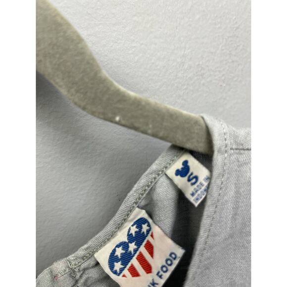 Disney Junk Food Romper Playsuit Small Women's Gray Linen Blend Mickey Mouse - Picture 4 of 7